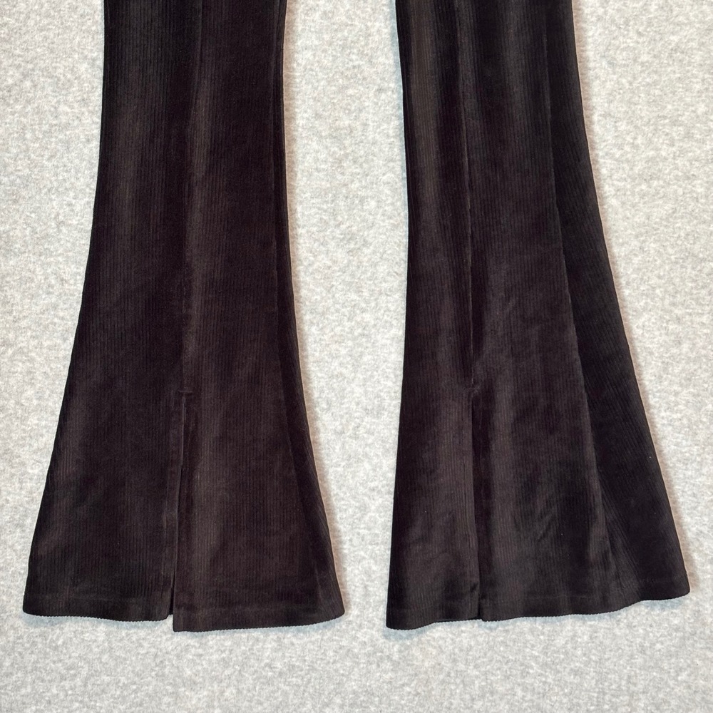 Kohl's Black Luxe Corduroy Women's XS Ribbed Stretch Pants‎ Flare Bell Bottom - Picture 2 of 10